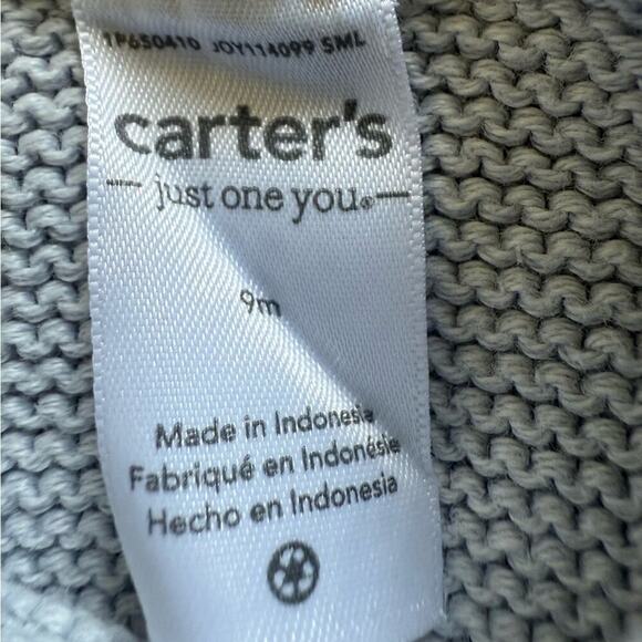 Carters Gender Neutral 9month One Piece Long Sleeve Knit Outfit - Picture 2 of 3